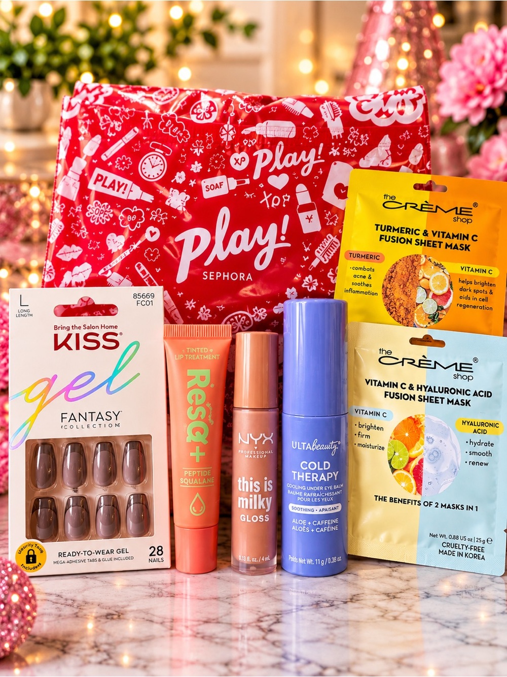 Sephora PLAY Beauty Gift Set NYX KISS ResQ Ulta Crème Shop 7pc Bundle